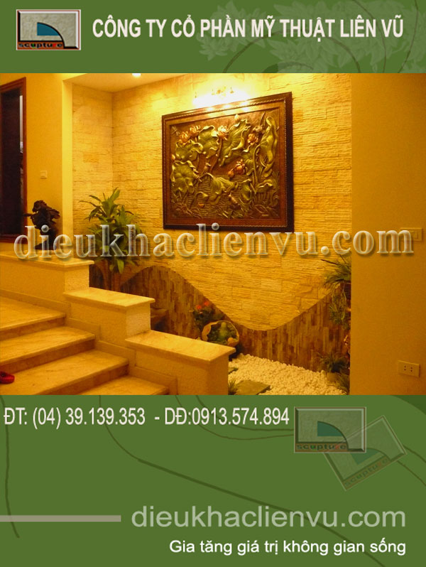 vườn tranh đá kết hợp phù điêu