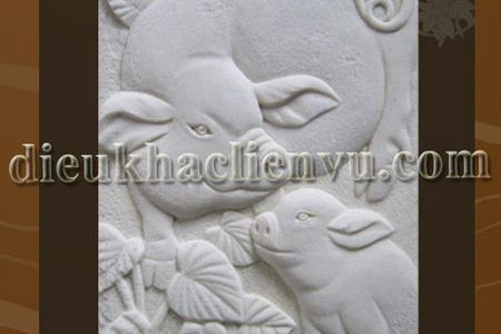 Phù điêu 12 con giáp, phù điêu con giáp hợi