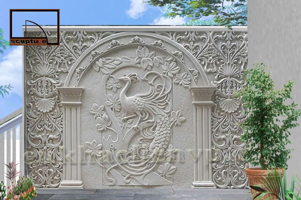 Tranh phù điêu khổng tước