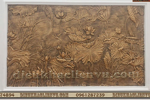 Phù điêu hoa sen giả đồng - Vẻ đẹp sang trọng và đẳng cấp cho không gian