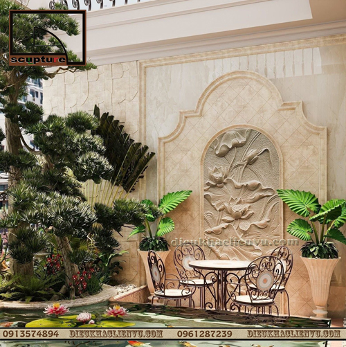 Phù điêu hoa sen trang trí sân vườn - Điểm nhấn nghệ thuật cho không gian xanh