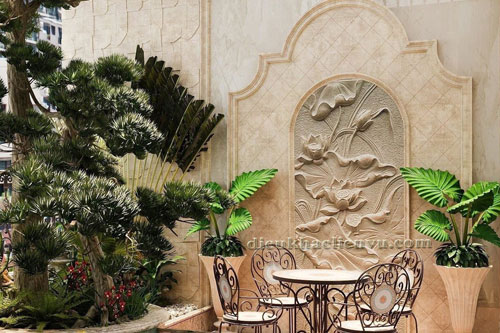 Phù điêu hoa sen trang trí sân vườn - Điểm nhấn nghệ thuật cho không gian xanh