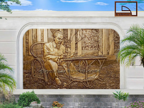 Tranh phù điêu Bác Hồ