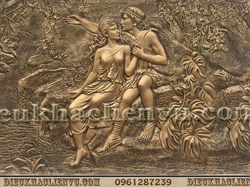 Tranh phù điêu tình yêu đôi lứa